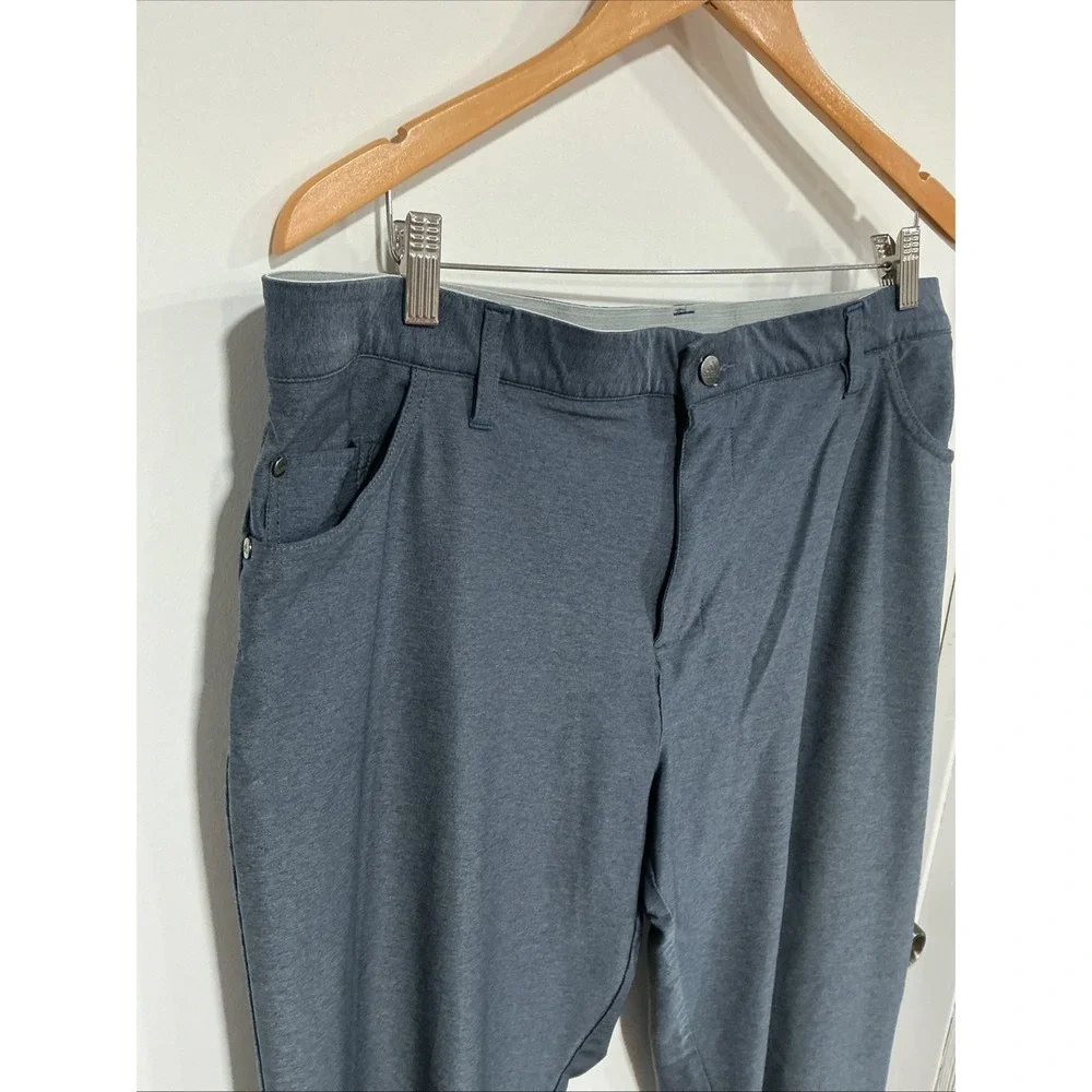 Adidas Men Golf Pants 42x32 Solid Blue Straight Leg Athletic Performance